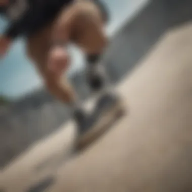 A skateboarder demonstrating the performance of Adidas Matchcourt shoes on a ramp.