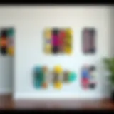 Vibrant Skateboard Deck Display Vibrant skateboard deck display on a minimalist wall