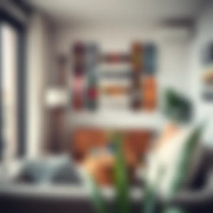 Stylish Room with Skateboard Wall Art Stylish room featuring skateboard decks as wall art