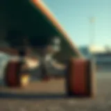Detailed view of surf skate truck design