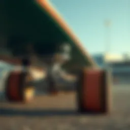 Detailed view of surf skate truck design