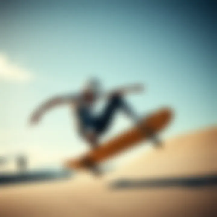 Skater performing tricks with surf skate trucks