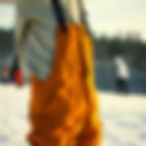 High-Quality Bib Overalls for Winter Activities Detailed view of high-quality bib overalls designed for winter sports.