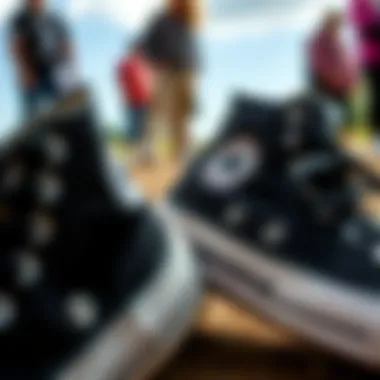 Black Converse as a Cultural Symbol Group of black Converse All Stars representing community and culture