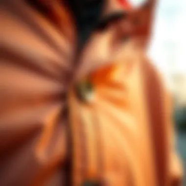 Quality Fabric of the Windbreaker Detailed close-up of windbreaker fabric highlighting texture and quality