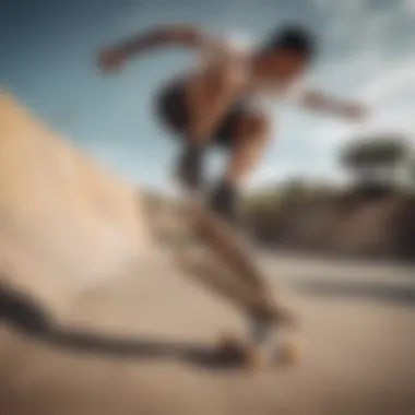 Skater performing tricks while wearing Cariuma Catiba Pro shoes on diverse terrain