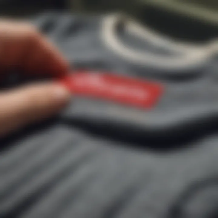 Close-up of the material quality of a Champion sweatshirt