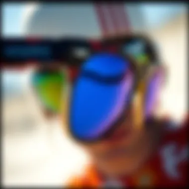 Close-up of Hendrix sunglasses highlighting their unique design features