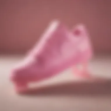 Close-up of bubble gum pink Nikes highlighting design features