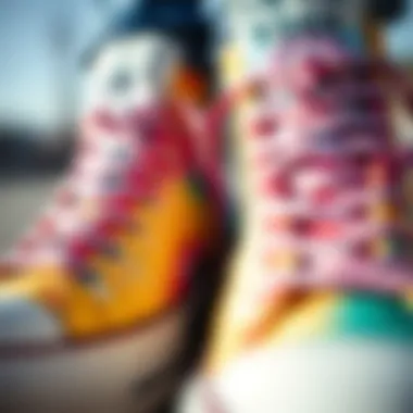 Artistic Tie Dye Patterns on Converse Close-up of tie dye patterns on Converse sneakers