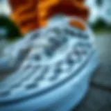 Closeup of Vans shoes ideal for skateboarding