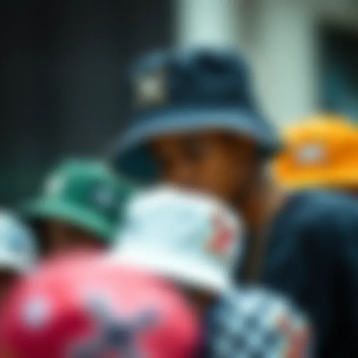 Diverse Styles of XXL Bucket Hats A collection of different styles of XXL bucket hats