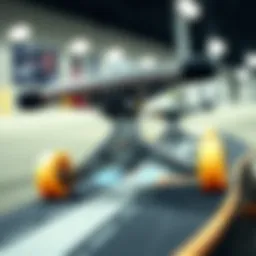 Detailed view of skateboard truck design