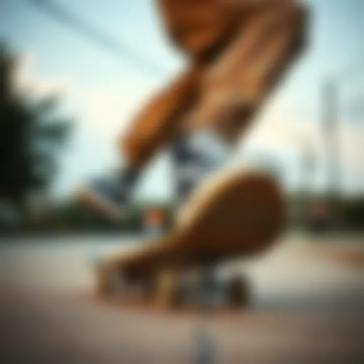 Skateboarder performing tricks while wearing Vans footwear