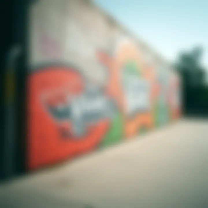 Graffiti art featuring Vans logo in a skate park