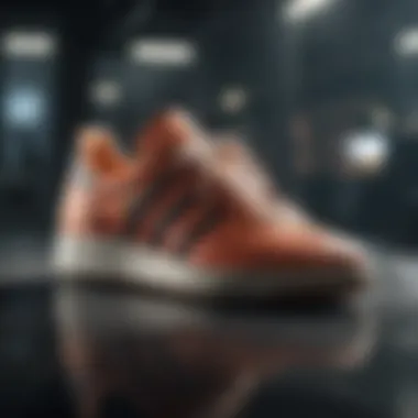 Close-up of Adidas shoe technology