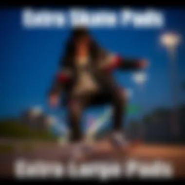 Styling with Extra Large Skate Pads Fashionable skateboarder wearing stylish extra large skate pads