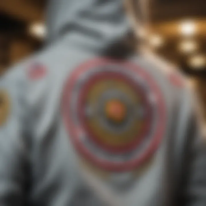 A stylishly customized hoodie adorned with multiple patches, illustrating personal expression.