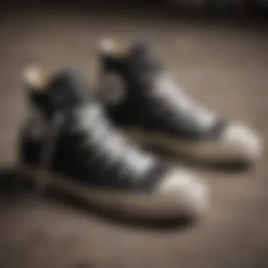 A historical timeline highlighting the evolution of Converse shoes in skate culture.