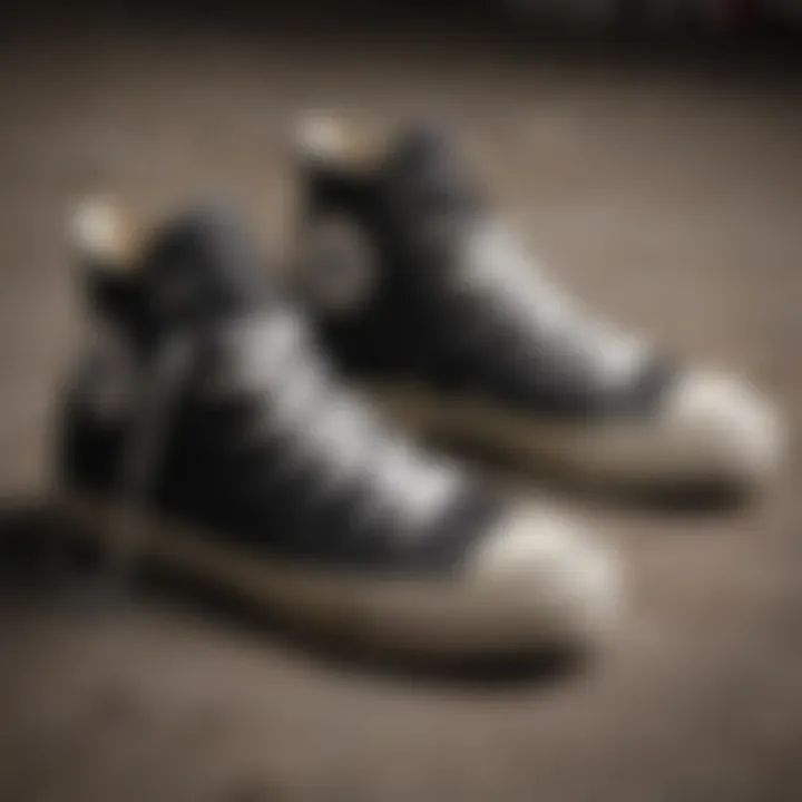 A historical timeline highlighting the evolution of Converse shoes in skate culture.