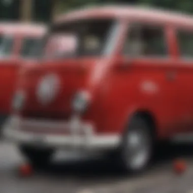 Close-up of Strawberry Vans highlighting craftsmanship