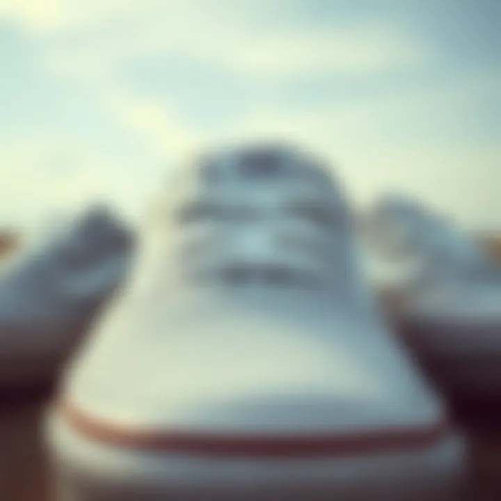 Design Features of White Vans Close-up of white Vans showcasing their unique design elements