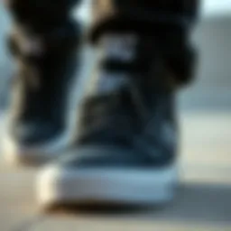 Close-up of the elastic features in DC Pure Elastic shoes