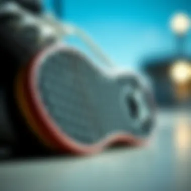 Detailed Grip Design of Skate Shoes Close-up view of a skate shoe with unique grip pattern