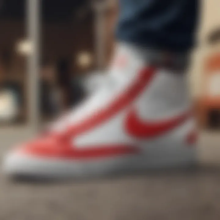 Close-up of Nike Blazer design elements