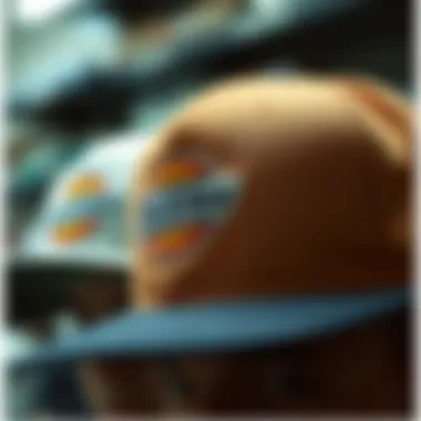 Craftsmanship details of a Dickies hat highlighting stitching and materials