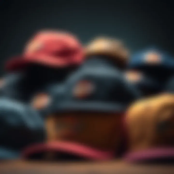 A collection of Dickies hats showcasing various styles and colors