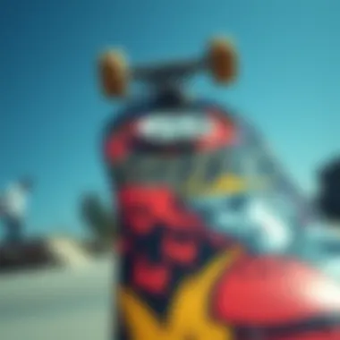 Artistry on the Board Close-up of Enjoi skateboard deck showcasing unique artwork