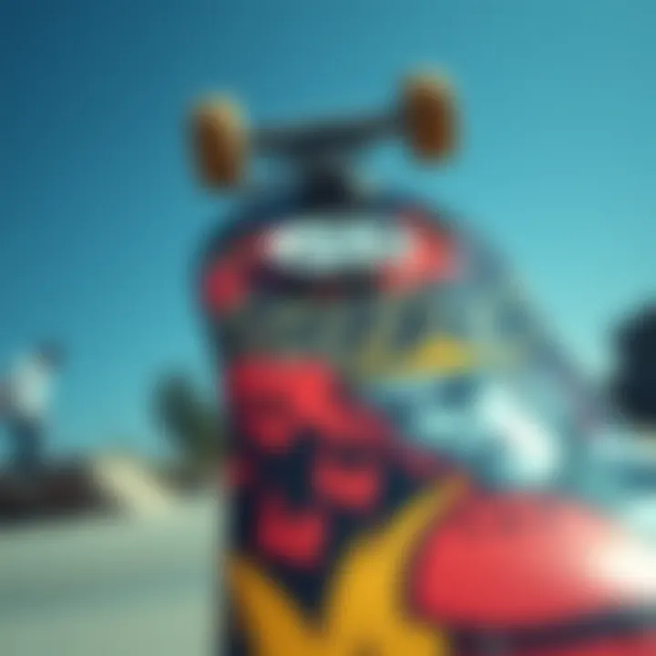 Artistry on the Board Close-up of Enjoi skateboard deck showcasing unique artwork