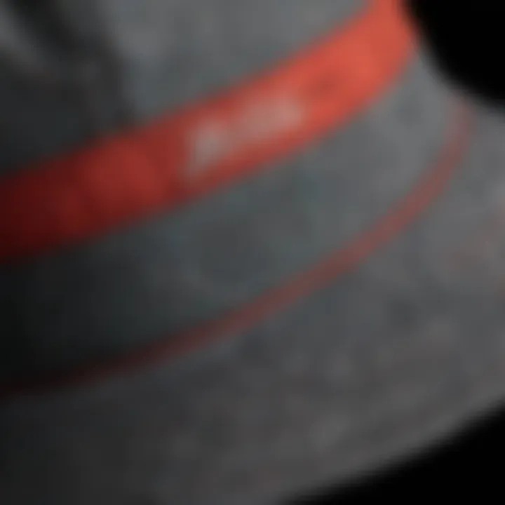 Close-up of the material and stitching of the Ethika bucket hat