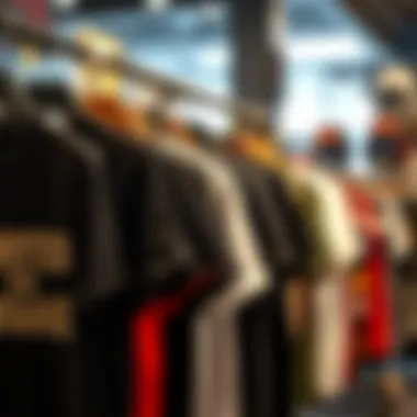 Diverse Aesthetic T-Shirt Collection A collection of aesthetic t-shirts displayed on a trendy clothing rack