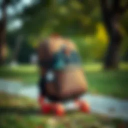 Durable skateboard backpack with water bottle holder