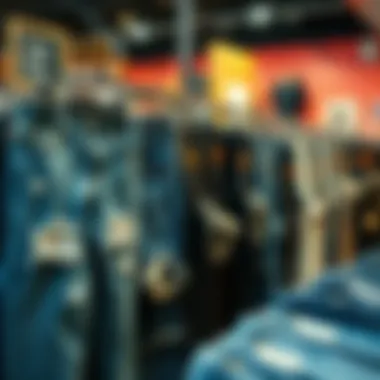 Trendy Ripped Jeans Collection Fashionable ripped jeans displayed on a stylish rack