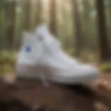 Stylish Converse White Run Star Hike High Top shoes displayed outdoors.