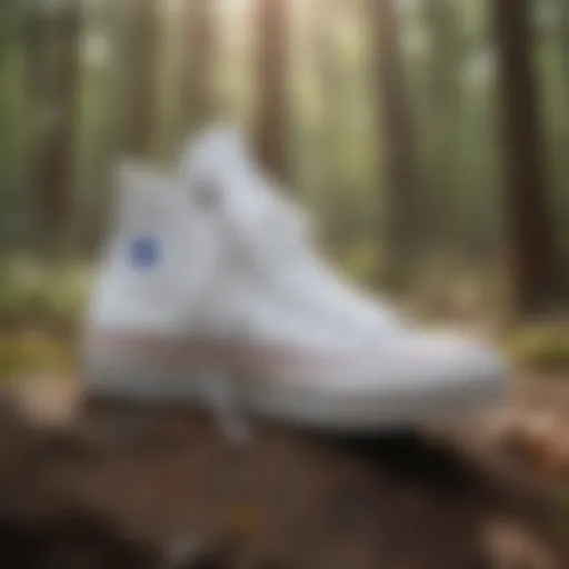 Stylish Converse White Run Star Hike High Top shoes displayed outdoors.