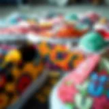 Vibrant Patterns on Vans Colorful array of Vans showcasing various patterns