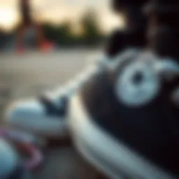 A close-up view of the Converse All Star Black High showcasing its iconic design.
