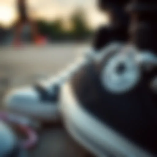 Iconic Design of Converse All Star Black High A close-up view of the Converse All Star Black High showcasing its iconic design.