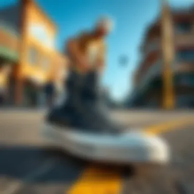 Urban Fashion and Converse All Star Black High A vibrant street scene highlighting the influence of Converse All Star Black High in urban fashion.