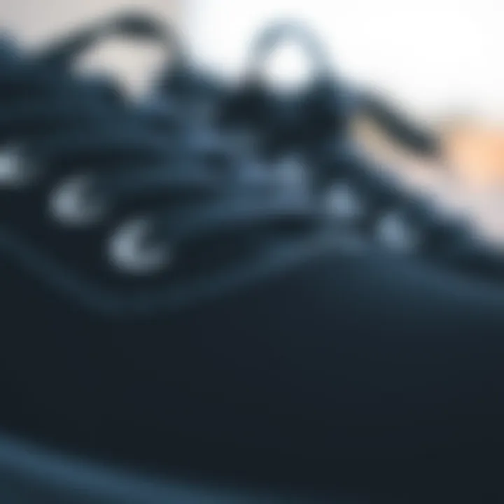 Texture and Material of Custom Black Vans Close-up of the material and texture of black Vans