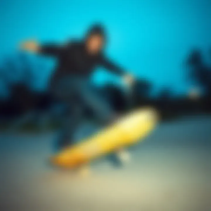 Skateboarding with Custom Black Vans Skateboarder wearing custom black Vans in action