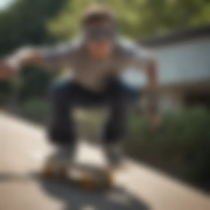 Skateboarder wearing Dragon Alliance goggles in action