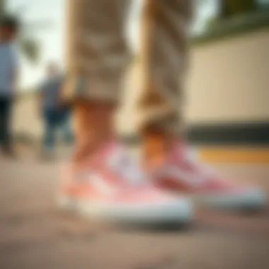 Streetwear Style Featuring Dusty Rose Vans Dusty rose Vans styled with casual streetwear