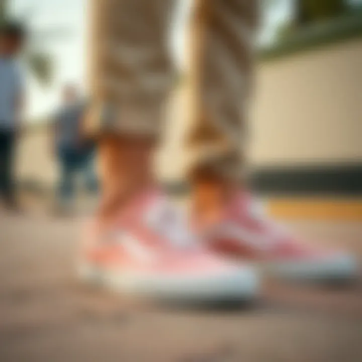 Streetwear Style Featuring Dusty Rose Vans Dusty rose Vans styled with casual streetwear