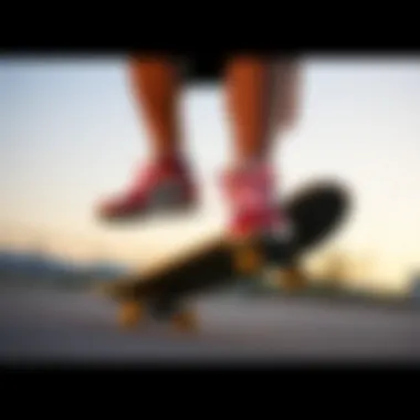 A skateboarder performing tricks in alternative shoes