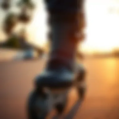 Detailed view of the FR skate boot and its supportive features